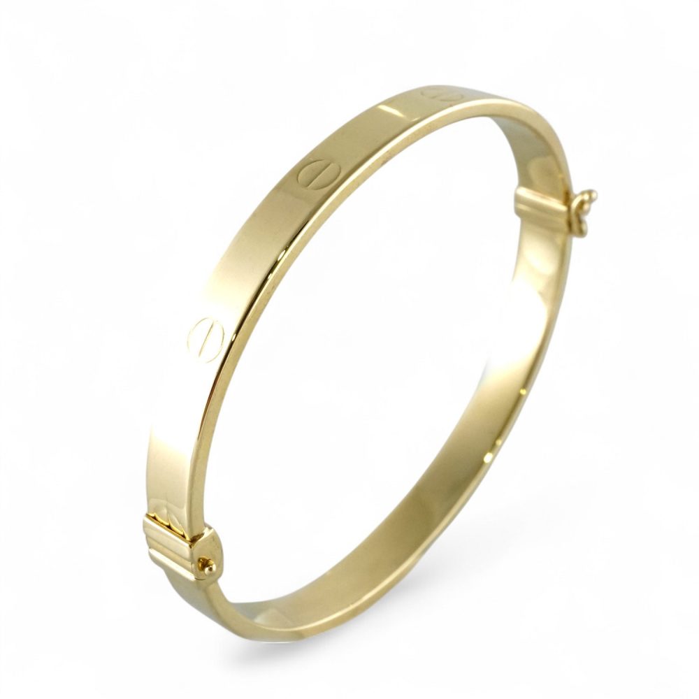 Brazalete de Oro 10k Rigido con Tornillos
