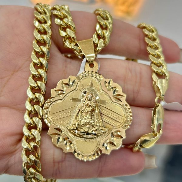 Cadena Cuban Link Hollow Con Dije 10k