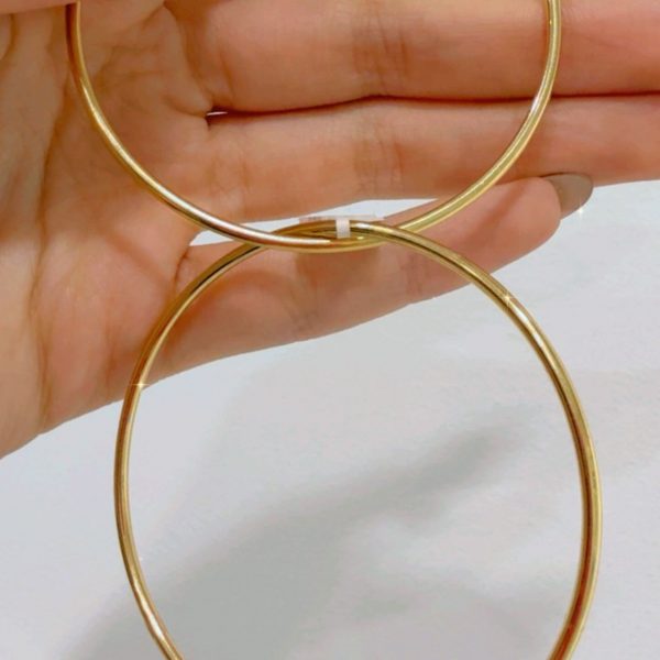 Argollas estilo JLO 14k
