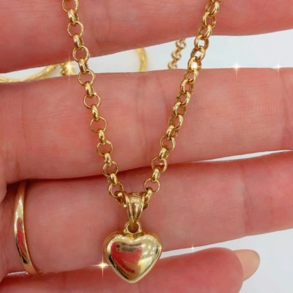 Cadenita Rolo 10k dije corazon 10k