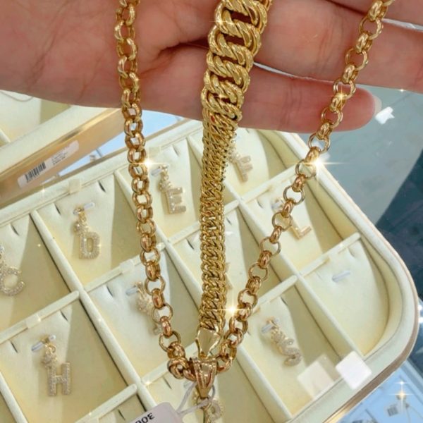 CONJUNTO GARGANTILLA CON DIJE Y MANILLA CORTE PRINCESA 10K